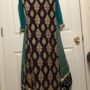 Butterfly dress with Choridar trousers and dupatta